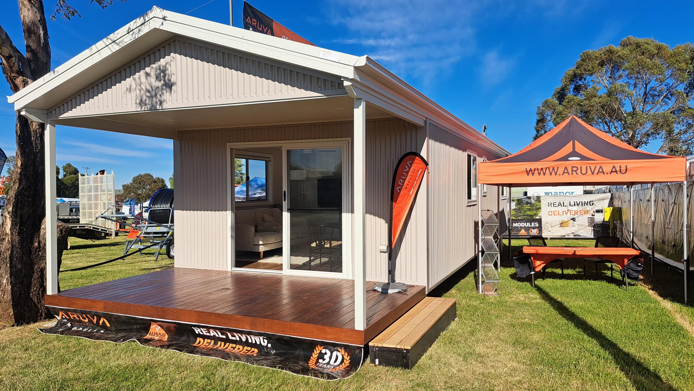 Interior view of a modular home, highlighting the spacious and modern design features typical of Aruva Modular homes.